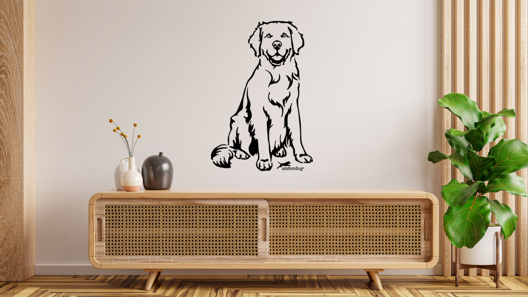 Golden Retriever Wandtattoo Wandbild Wandsticker Wandaufkleber Wanddekoration