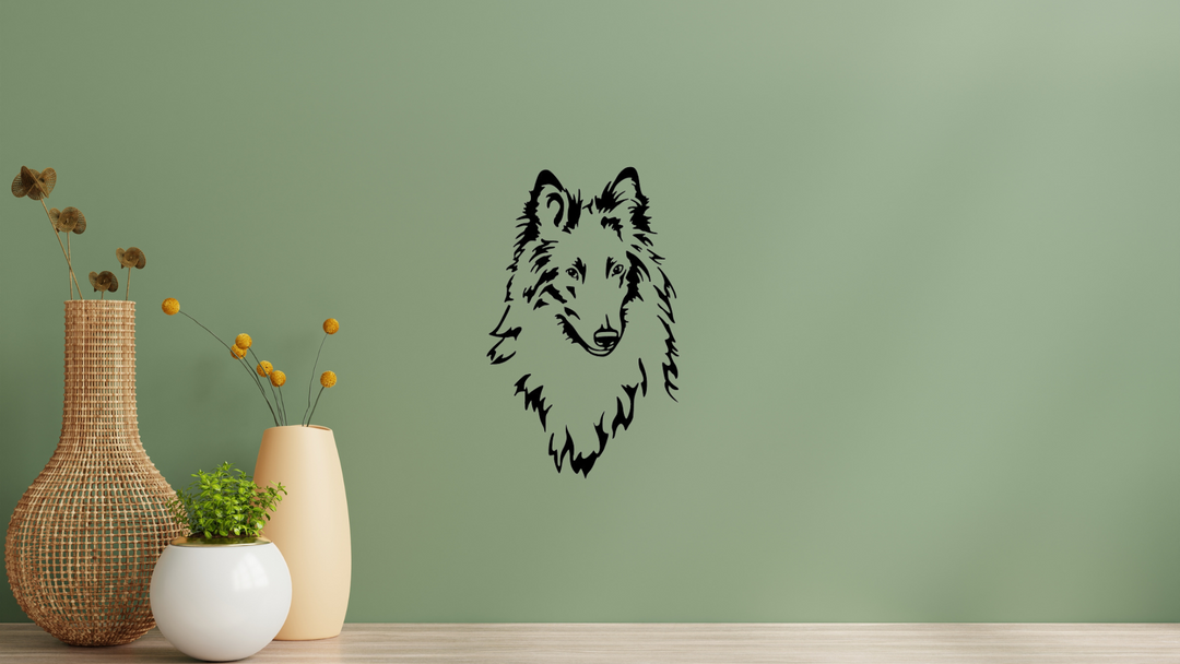 Groenendael Kopf Wandtattoo Wandbild Wandsticker Wandaufkleber Wanddekoration