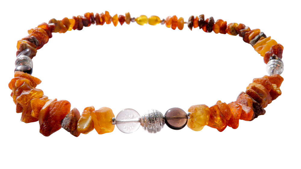 Hunde Bernsteinkette Rauchquarz 37cm