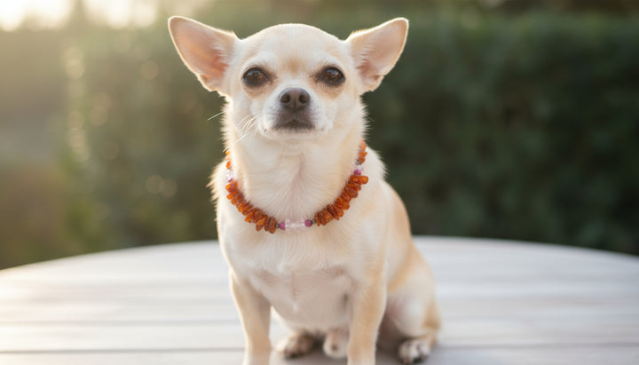 Hundekette Rosenquarz 29cm Länge