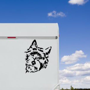 Cairn Terrier Kopf Wohnmobil Aufkleber