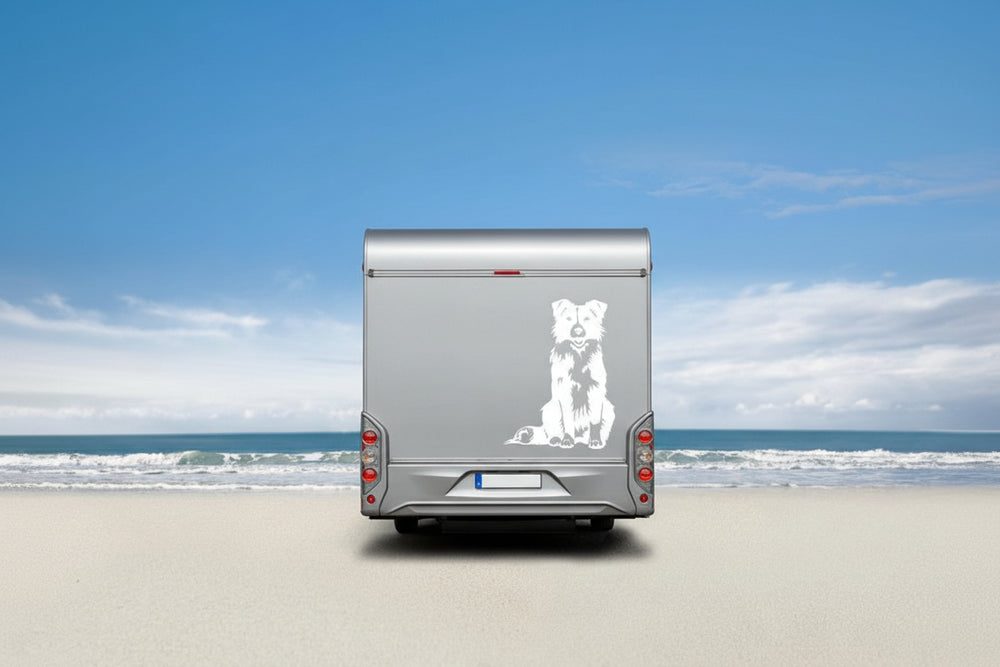 Border Collie Wohnmobil Aufkleber