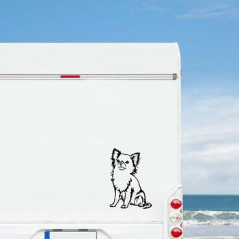 Chihuahua Langhaar Auto Wohnmobil Aufkleber