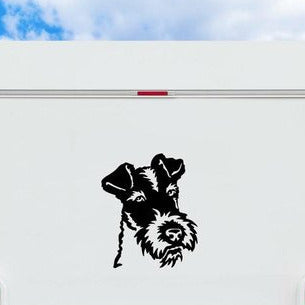 Foxterrier Rauhaar Kopf Wohnmobil Aufkleber