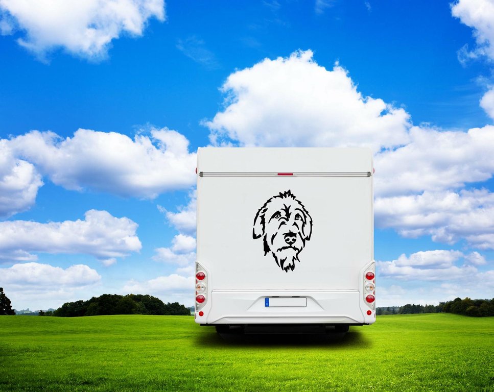Irischer Wolfshund Kopf Wohnmobil Aufkleber 
