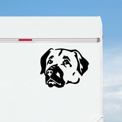 Kangal Kopf Aufkleber schwarz Nahansicht - Tuerkischer Hirtenhund Autoaufkleber amberdog