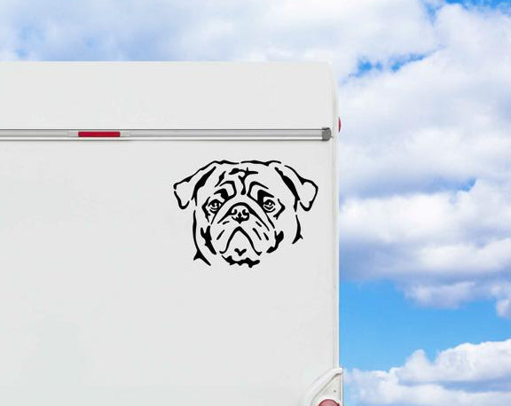 Mops Kopf Wohnmobil Aufkleber