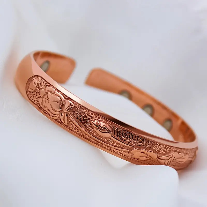 Magnetschmuck Kupfer Armband mit Rosenmotiv für Damen