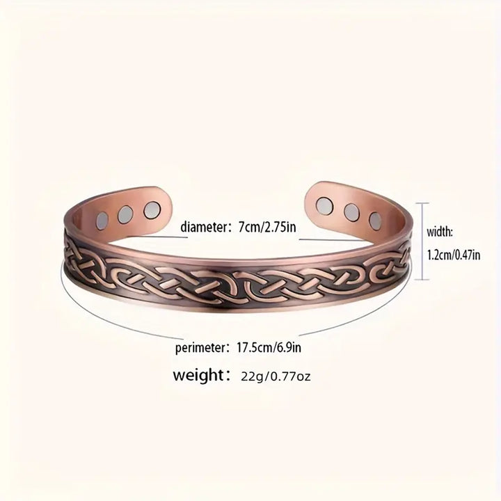 Kupferschmuck Armband mit Magneten Wasserwellen für Herren-1