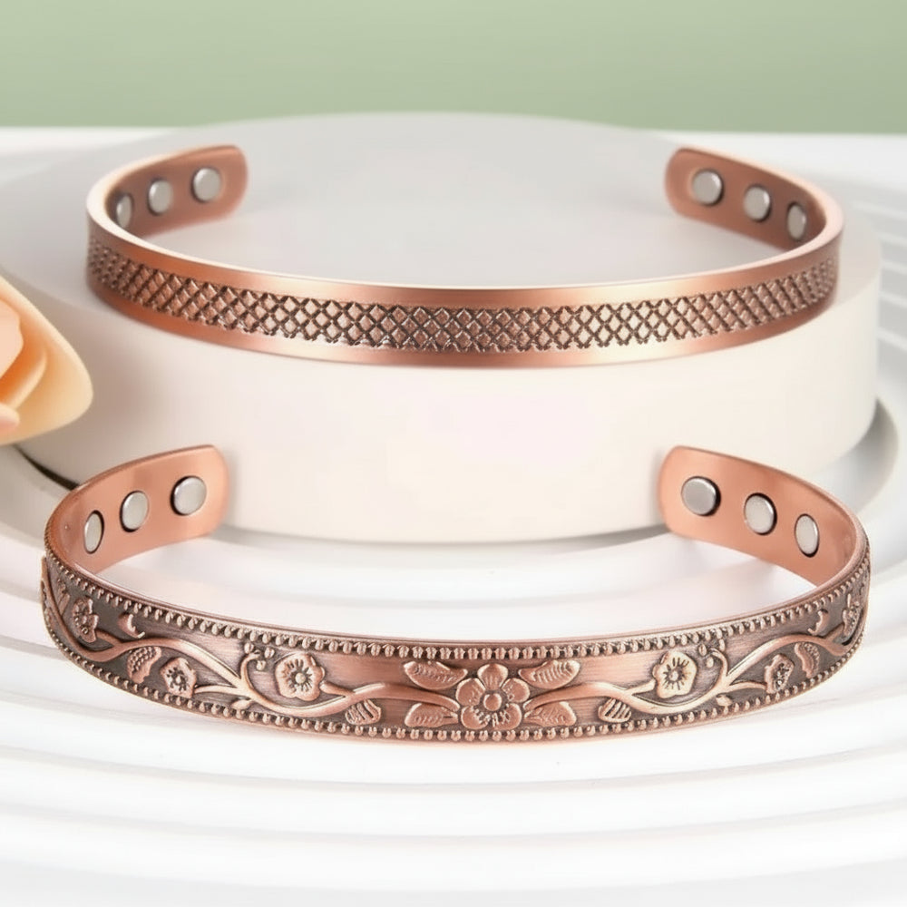 Kupferschmuck Armreif mit Magneten im 2-Set-2