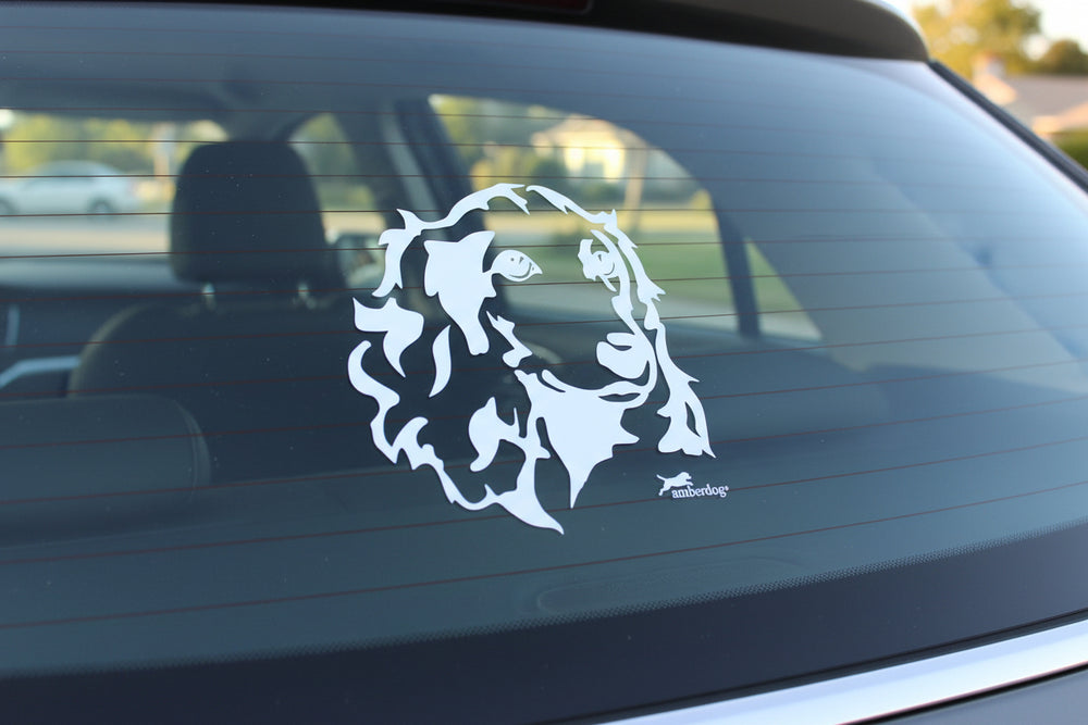 Dackel Fensterfolie in weiß