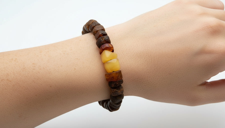 Natur Bernsteinarmband Scheiben