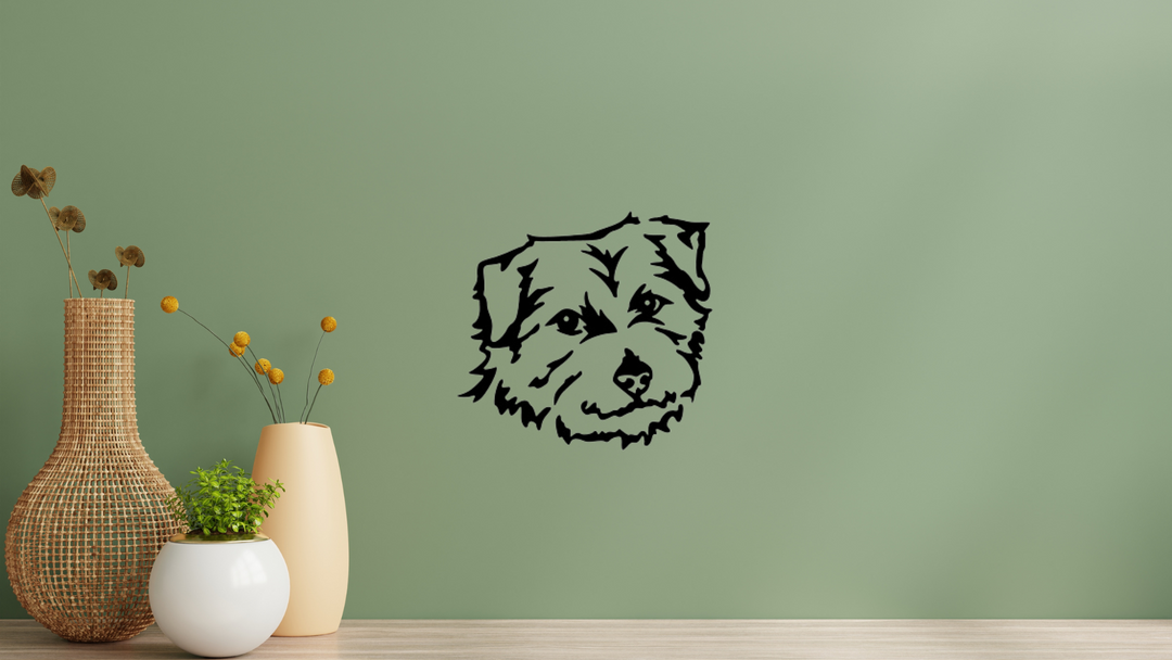 Norfolk Terrier Kopf Wandtattoo Wandbild Wandsticker Wandaufkleber Wanddekoration