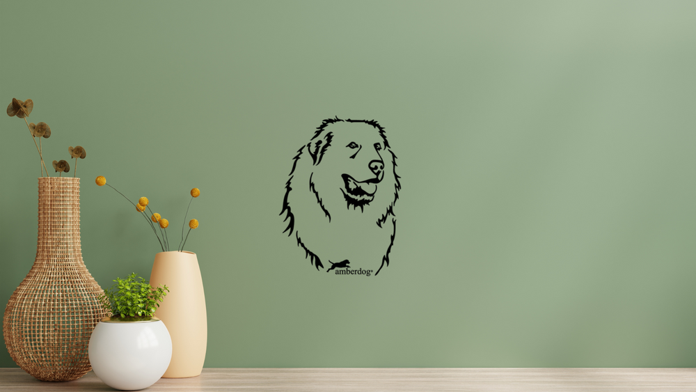 Pyrenäenberghund Kopf Silhouette Wandtattoo an Wand – Vinyl Hundeaufkleber Wanddeko