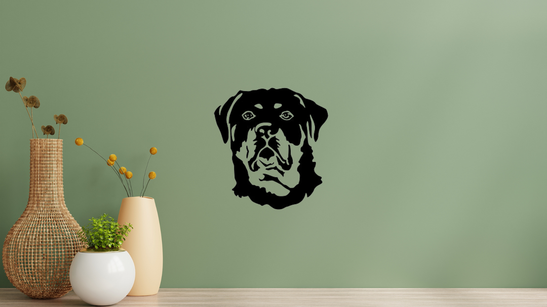 Rottweiler Kopf Wandtattoo Wandbild Wandsticker Wandaufkleber Wanddekoration