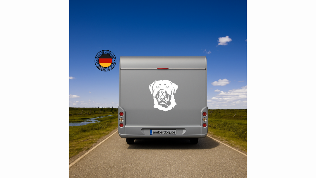 Rottweiler (Kopf-Motiv)-Amberdog® Hundeaufkleber