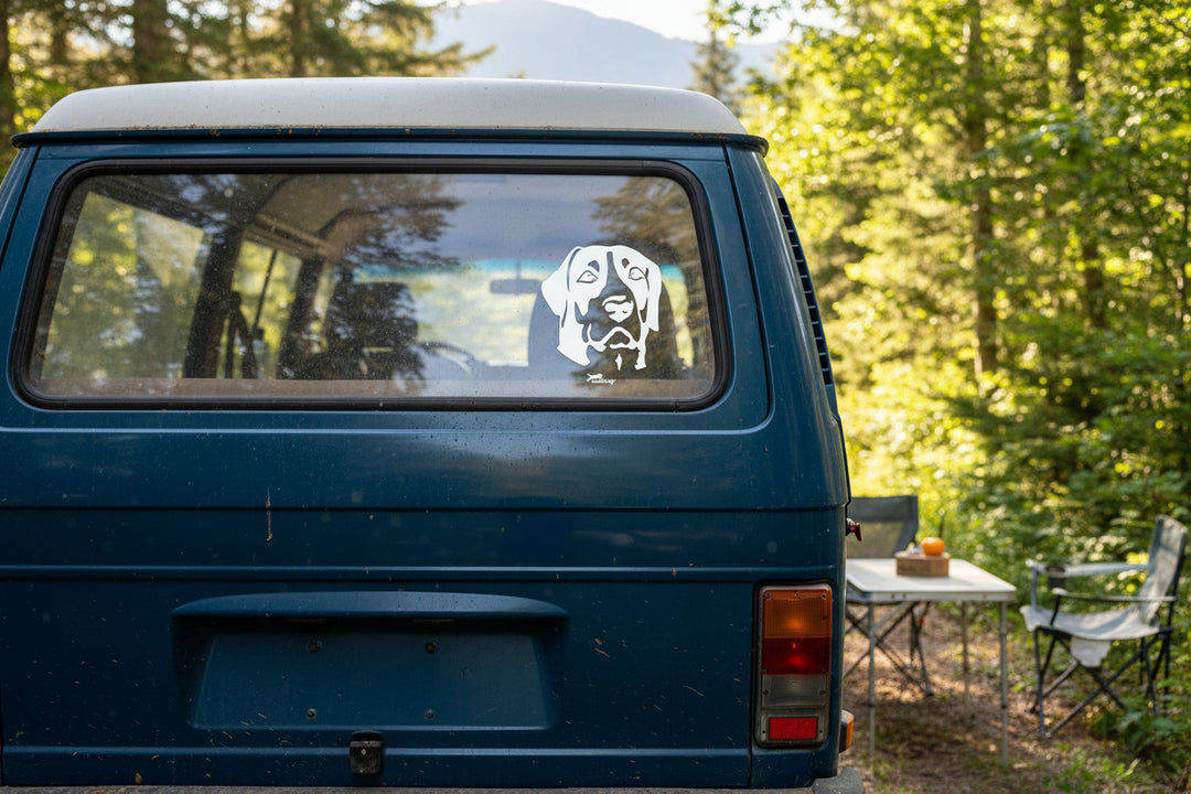 Schweizer Sennenhund Aufkleber in weiß