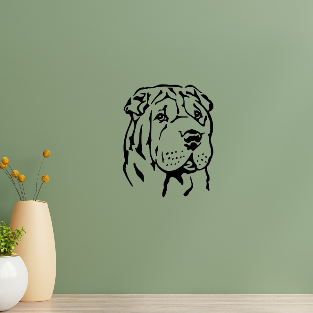 Shar Pei Kopf Auto Wohnmobil Aufkleber I Wandtattoo