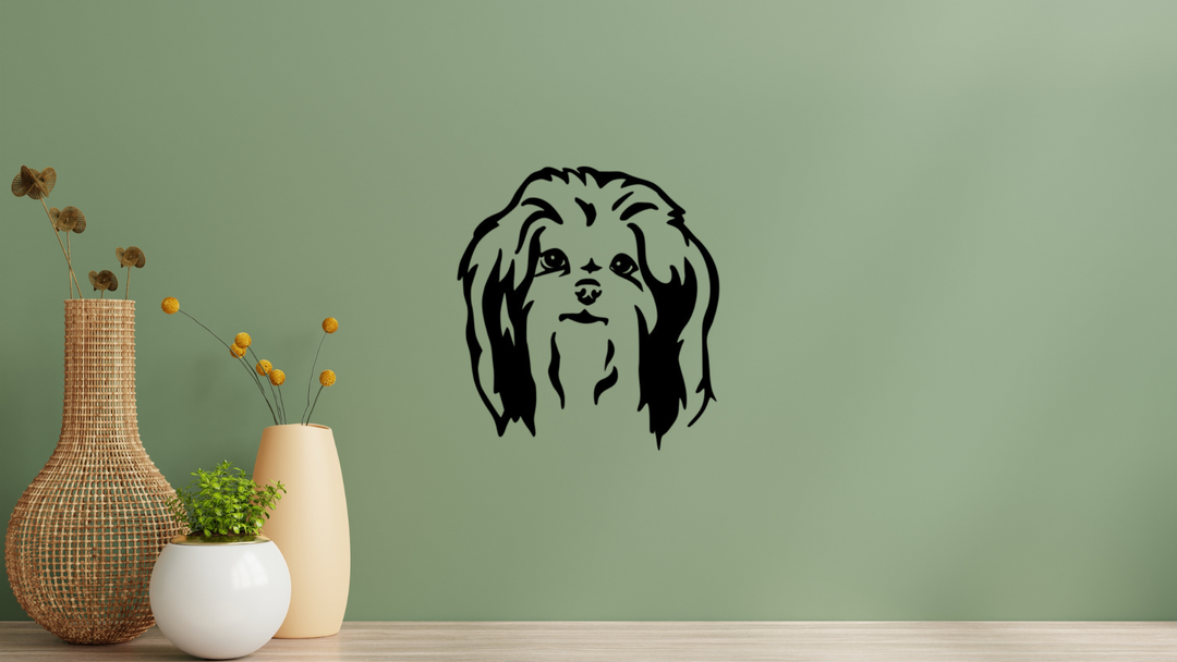 Shih Tzu Kopf Wandtattoo Wandbild Wandsticker Wandaufkleber Wanddekoration