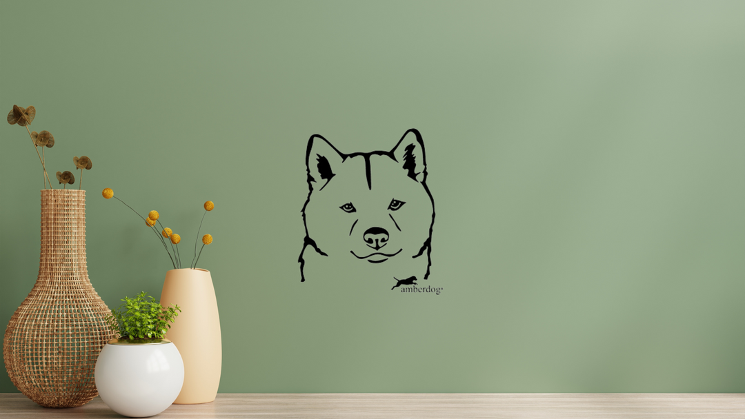 Shiba Inu Sheepdog Kopf Wandtattoo Wandbild Wandsticker Wandaufkleber Wanddekoration