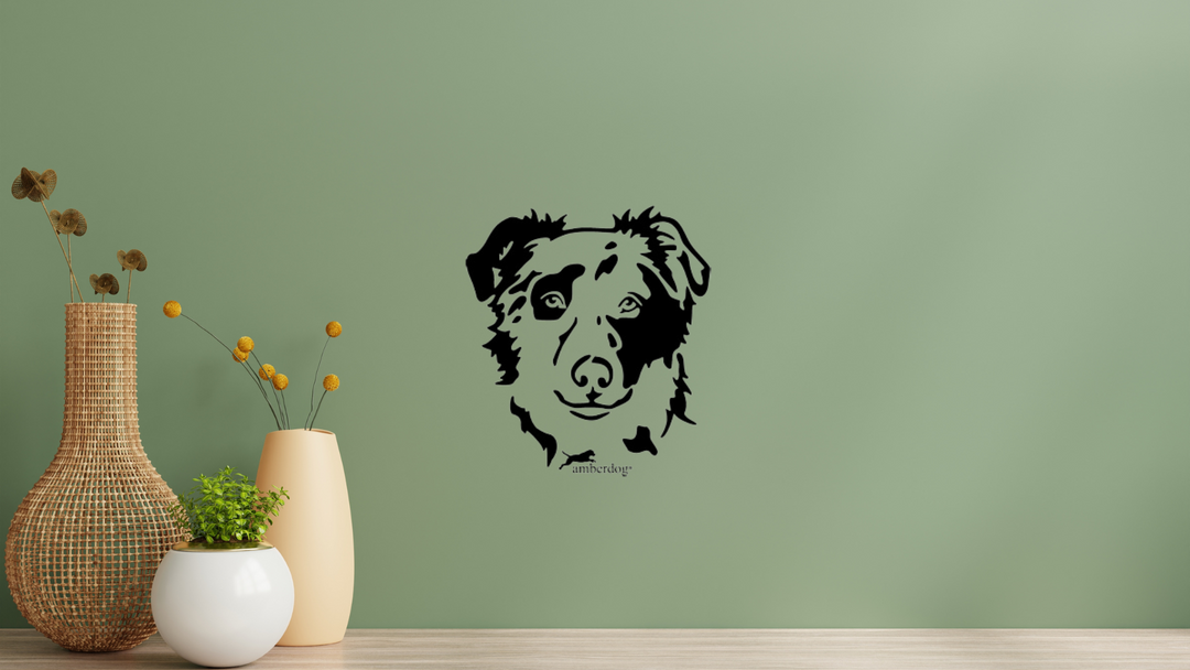 Tiger Altdeutscher Hütehund Kopf Wandtattoo Wandbild Wandsticker Wandaufkleber Wanddekoration