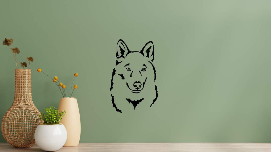 Tschechoslowakischer Wolfshund Kopf Wandtattoo Wandbild Wandsticker Wandaufkleber Wanddekoration