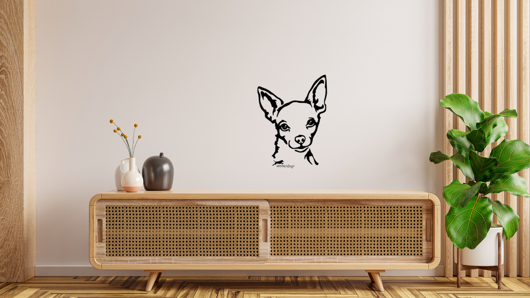 Chihuahua Kopf Wandtattoo Wandbild Wandsticker Wandaufkleber Wanddekoration
