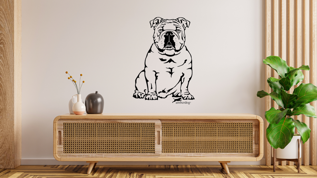 Englische Bulldogge Wandtattoo Wandbild Wandsticker Wandaufkleber Wanddekoration