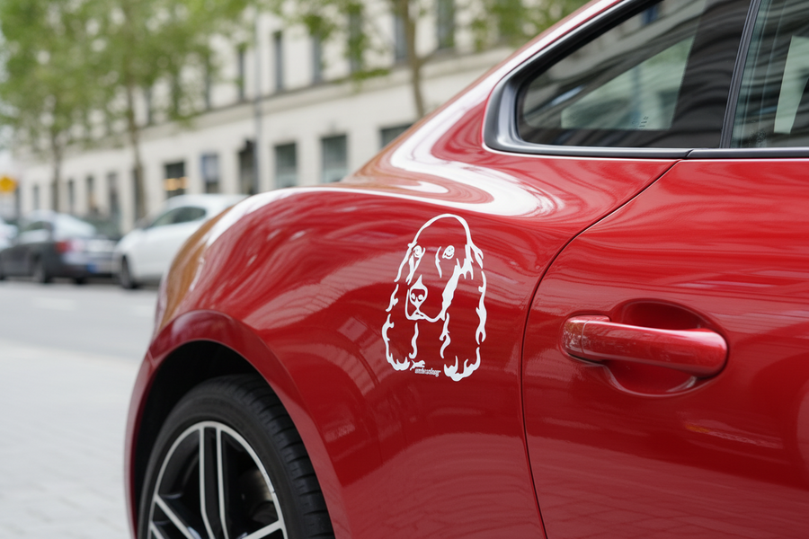 Cocker Spaniel Aufkleber in weiß