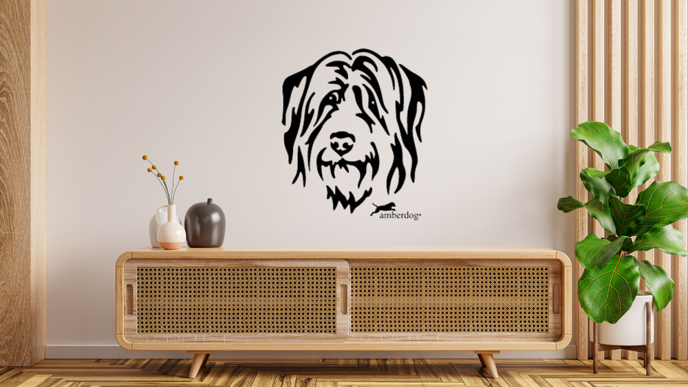 Wäller Kopf Aufkleber als Wandtattoo an der Wand – schwarzes Motiv | amberdog®
