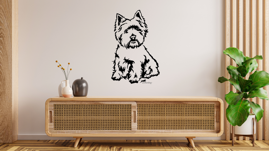 Westie West Highland White Terrier Wandtattoo Wandsticker Wandaufkleber Wanddekoration