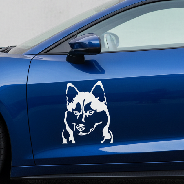 Husky Kopf Auto Wohnmobil Aufkleber l Wandtattoo
