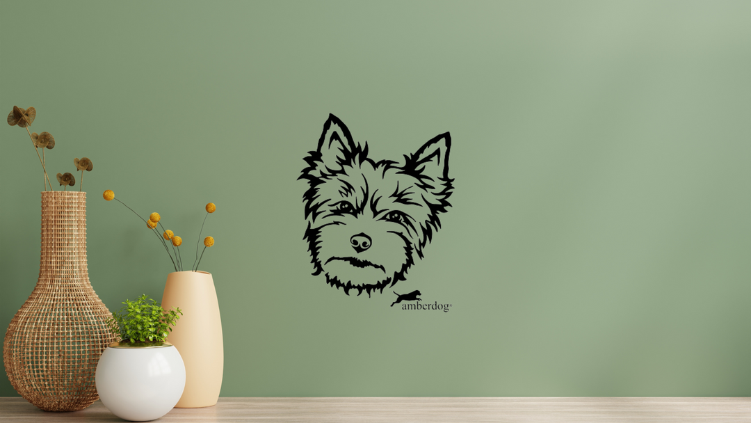 Yorkshire Terrier Kopf Wandtattoo Wandbild Wandsticker Wandaufkleber Wanddekoration