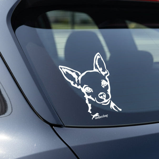 chihuahua Aufkleber in weiß für Auto