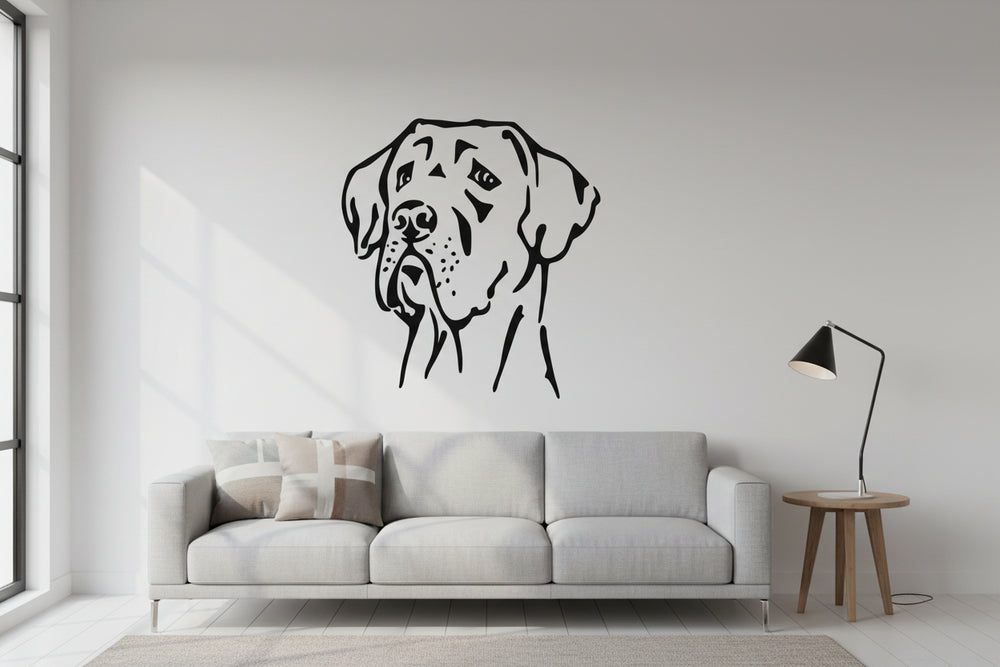 Deutsche Dogge Kopf Wandtattoo