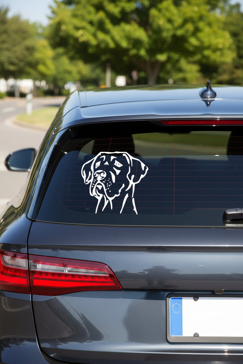 Deutsche Dogge Kopf Auto Aufkleber