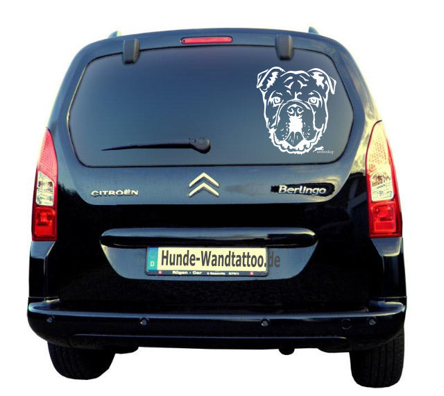 Englische Bulldogge Kopf Autoaufkleber