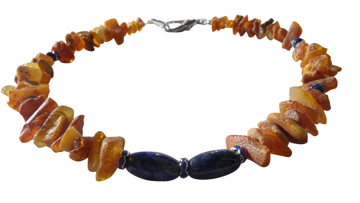 Hunde Bernsteinkette Lapislazuli Länge 43 cm