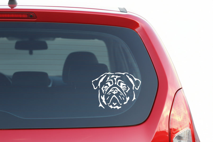 Mops Kopf Aufkleber Auto