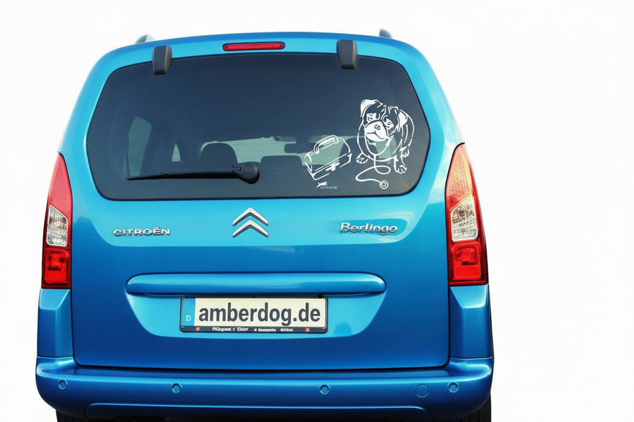 Tierarzt mit Mops Aufkleber Set